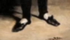 <p>low-heeled, wide shoe</p>