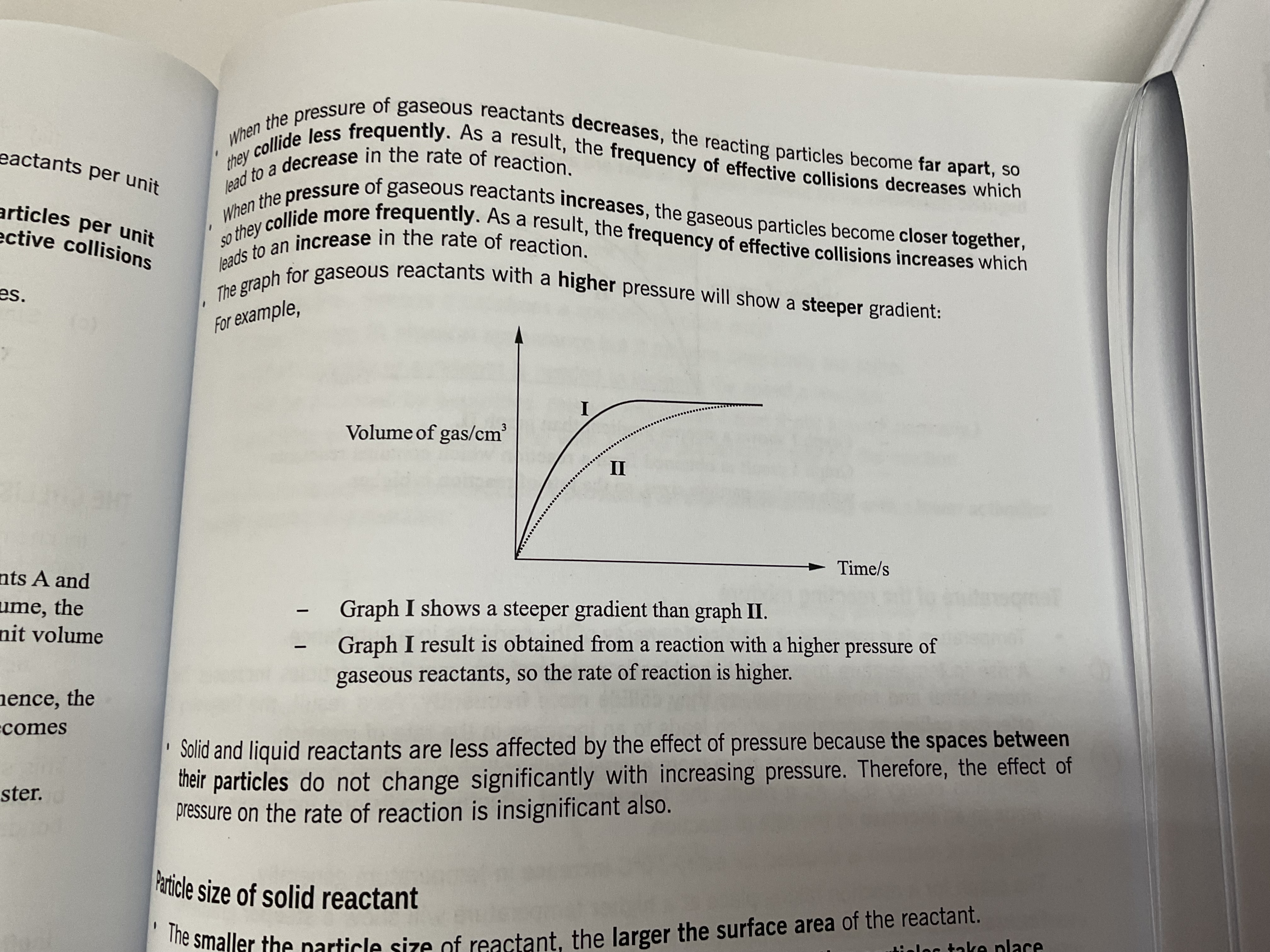 <p>Pressure of gaseous reactants</p>