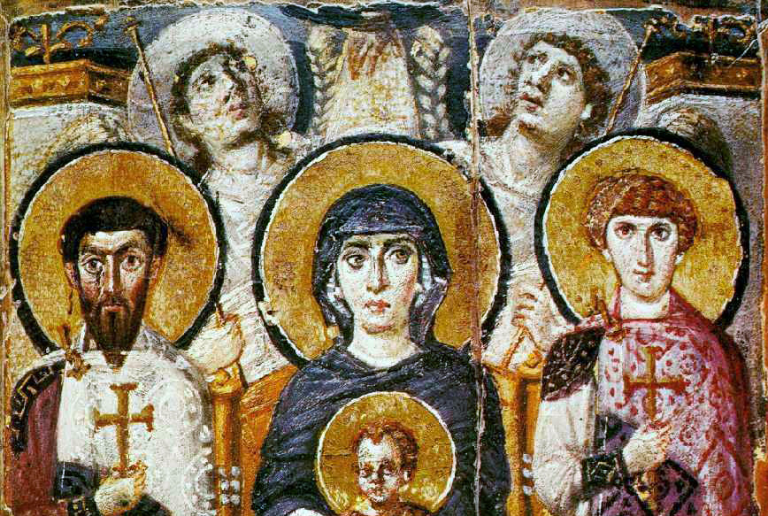 <p>Virgin and Child Between Saints Theodore and George</p>