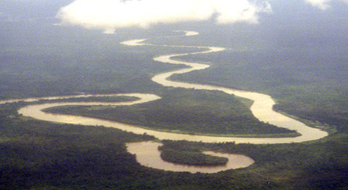 <p>This is a feature formed when the neck of a meander narrows so much that the river simply cuts through in times of flood (as it is a more direct route out to sea).</p>