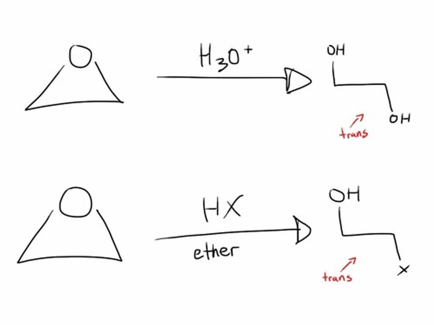 <p>opens up epoxides to two OH groups (wedge and dash)</p>
