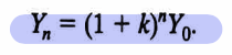 <p>Ysubt = (1+n)^t*ysubzero,</p>