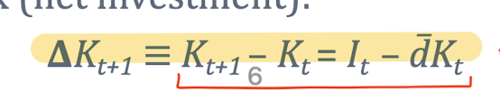 <p>whats the intuition of the change in capital stock formula?(looking at I)  </p>