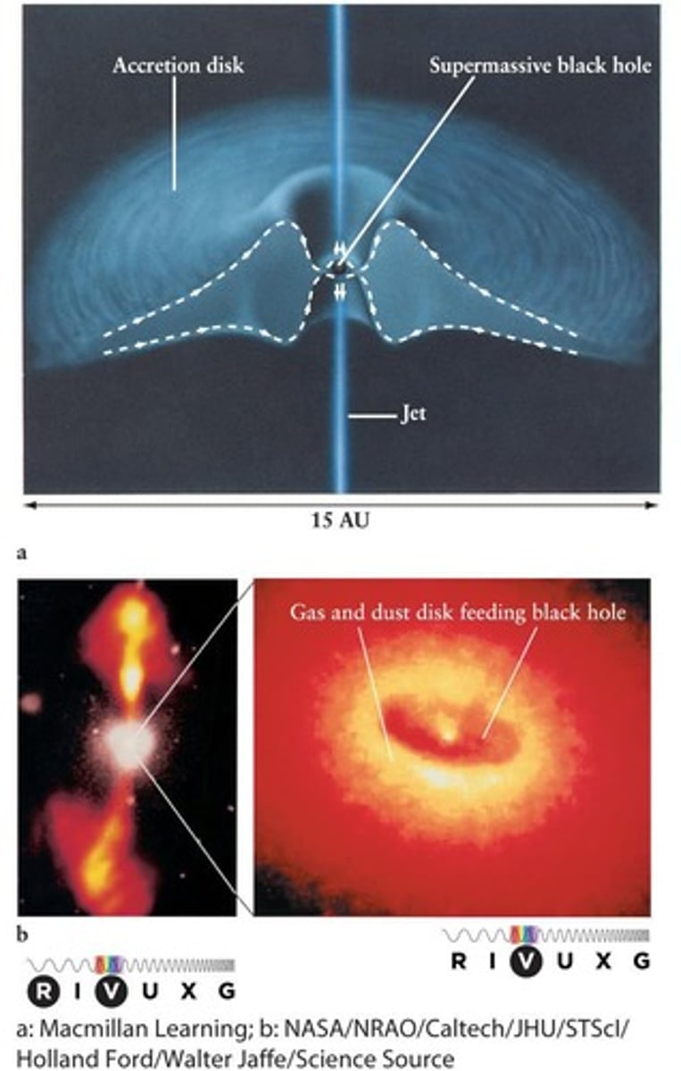 <p>Central engines for radio galaxies, quasars, Seyfert galaxies, and BL Lac objects.</p>