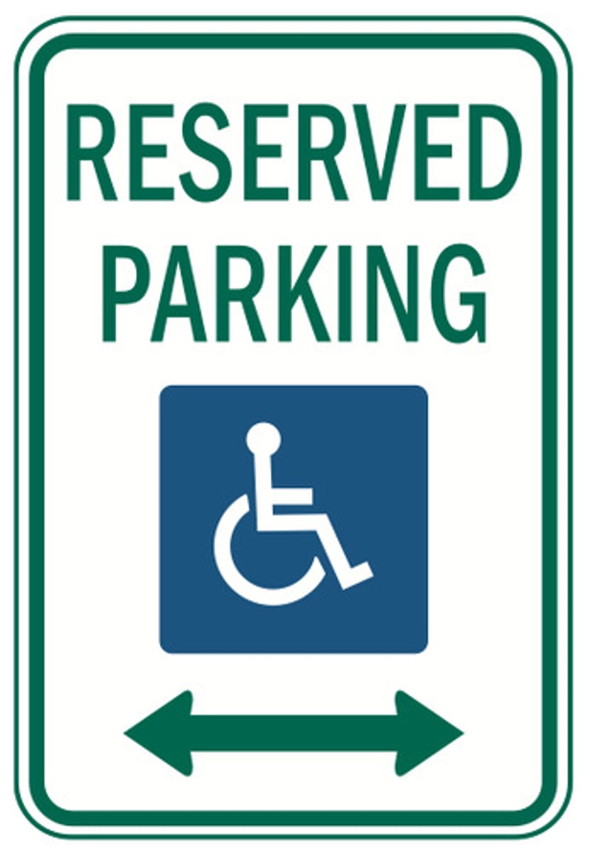 <p>Indicated parking spaces are</p><p>reserved for vehicles with the</p><p>proper license plate or hanging</p><p>tag registered to a person in the</p><p>vehicle.</p>