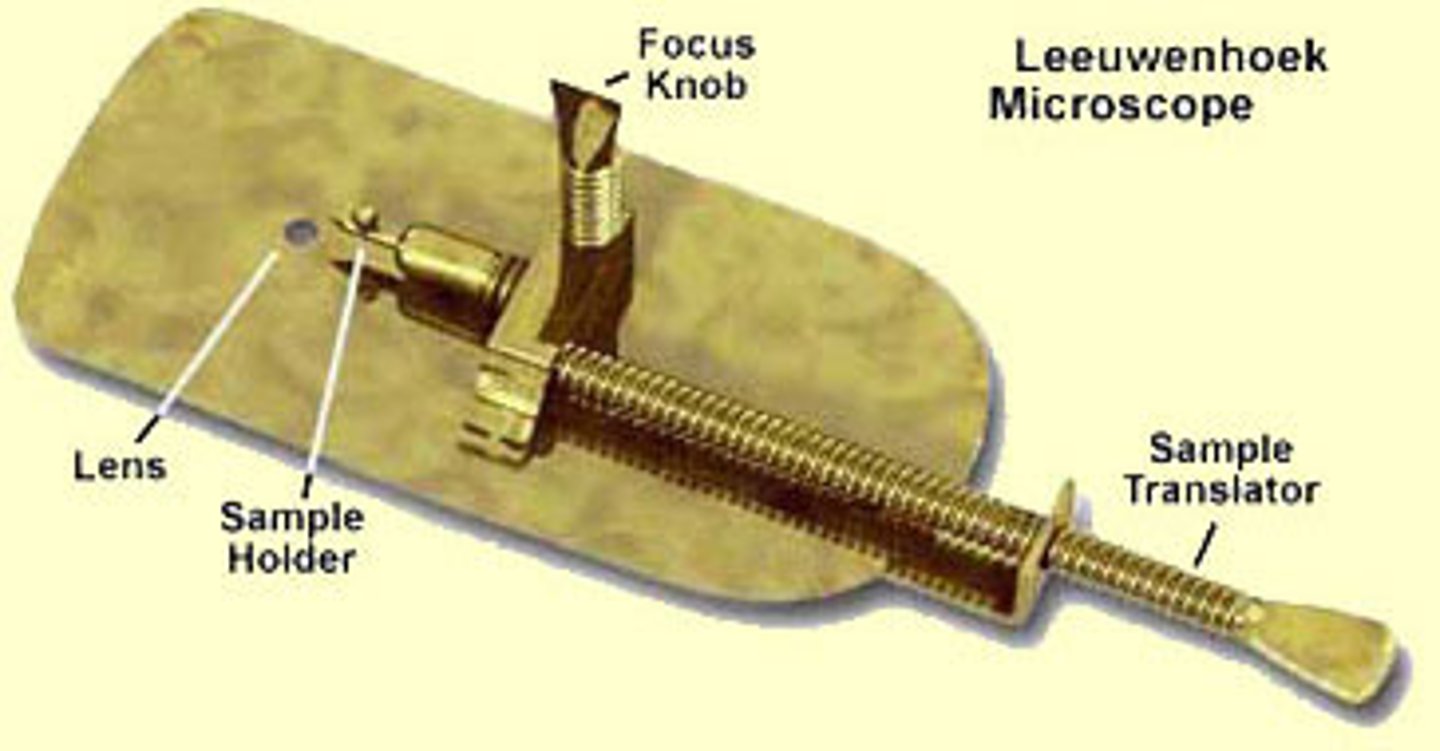 <p>Leeuwenhoek made hundreds of these microscopes using his "secret" technique. He made a new microscope every time he wanted to look at another specimen.</p>