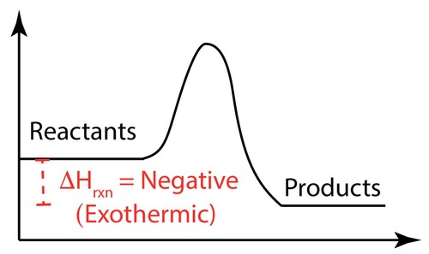 <p>ΔHrxn is negative, indicating heat is released.</p>
