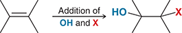 <p>Treating an alkene with these reagents gives anti addition of Br and OH across the alkene, with the OH group being installed at the more substituted position.</p><p>(Halohydrin formation)</p>