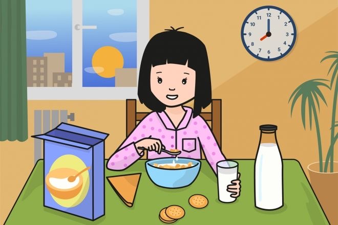 <p>Завтракать</p>