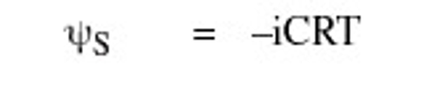 <p>A component of water potential that is proportional to the number of dissolved solute molecules in a solution and measures the effect of solutes on the direction of water movement; also called osmotic potential, it can be either zero or negative.</p>