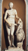 <p>Praxiteles, Aphrodite of Knidos (Roman copy)</p>
