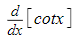 <p>Derivative of cotx</p>