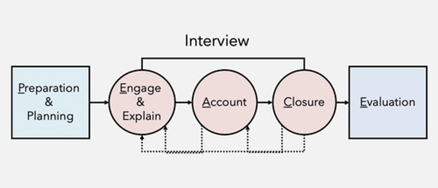 <p>Planning and Preparation, Engage and Explain, Account, Challenge, and Evaluate.</p>