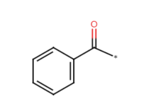 <p>benzene- in ketone</p><p>does not happen under meta directors</p>