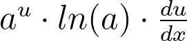 <p>a^u *<em> ln(a) times derivative of u</em></p>