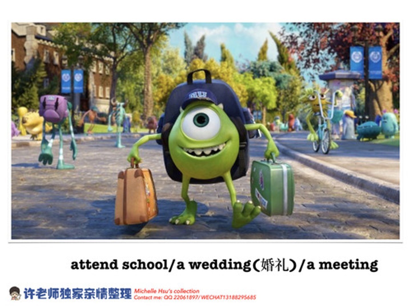 <p>uczęszczać (na kurs, do szkoły)</p>