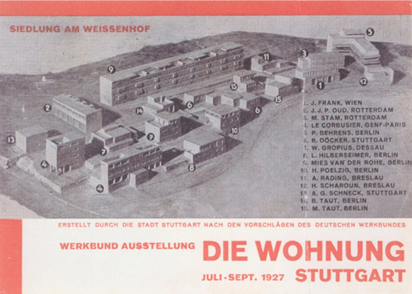 <p>Deutscher Werkbund (Mies van der Rohe): Weissenhofsiedlung Exhibition, Stuttgart, 1927</p>