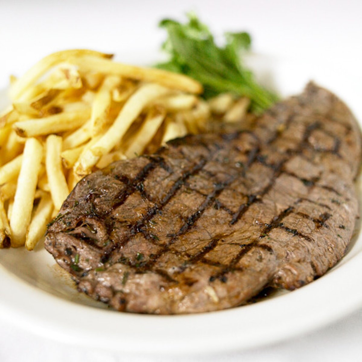 <p>steak with French fries</p>