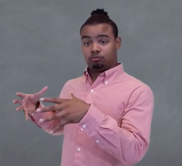 <p>start with finger pointed up, then end here and circle finger pointing down</p>