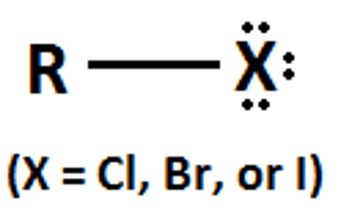 <p>An alkane in which one of the hydrogens has been replaced by a halogen.</p>