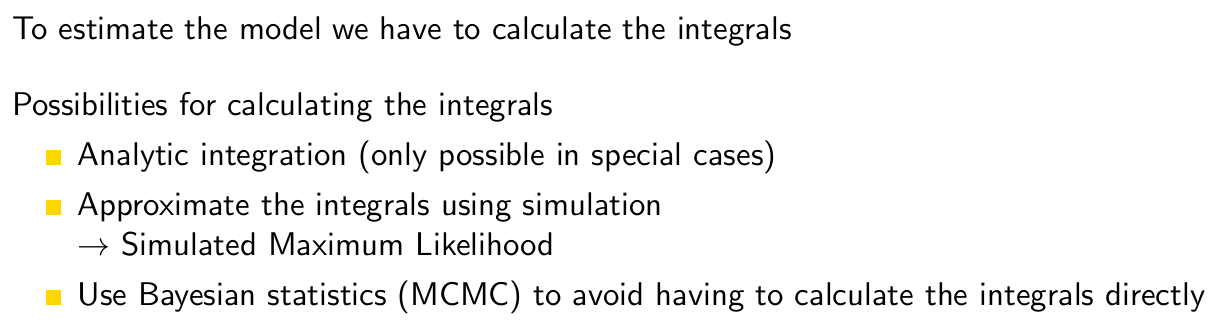 <p>This expression only contains known (estimated) density functions. However calculating this is not easy (neither is estimation). </p>