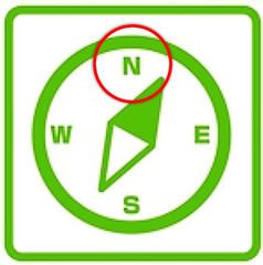 <p>ทิศเหนือ</p>