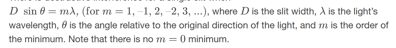 <p>occurs when light waves from a single slit combine out of phase, leading to a reduction in intensity and dark regions in the diffraction pattern. </p>
