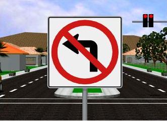 <p><strong>This sign is at a corner where you want to turn left. You should:</strong></p>