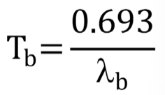 <p><span style="line-height: normal;">λ<strong>(b)</strong></span>: time required for half of radiopharmaceutical to be lost from biological system </p>
