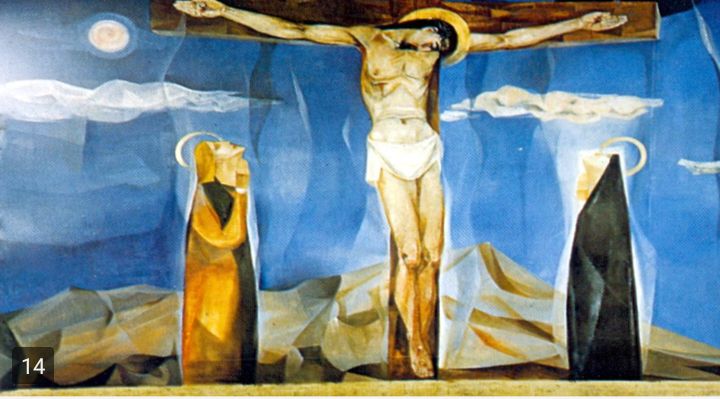 <p>His distinct transparent cubism in painting was also translated into Mural Form at the UP Diliman Chapel, integrating modernist vísual language into sacred art.</p>