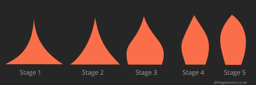 <ul><li><p>Birth rate: So low that it falls below the death rate</p></li><li><p>Death rate: Low, but sometimes increases as the population ages</p></li><li><p>Population change: Declining since birth rate falls below the death rate</p></li><li><p>Population structure: Older</p></li></ul><p></p>