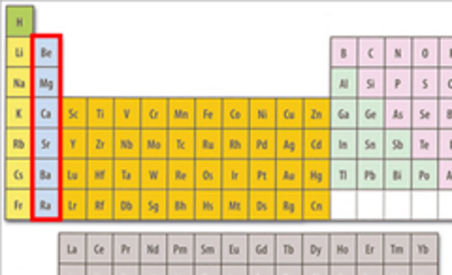 <p>metallic elements in group 2 of the periodic table which are harder than the alkali metals and are also <strong>less reactive</strong></p><p>Berylium, magnesium, calcium, strontium, barium, radium</p>