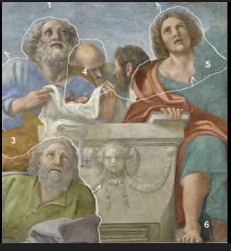 <p>The edges of where an artist did a fresco at one time</p>