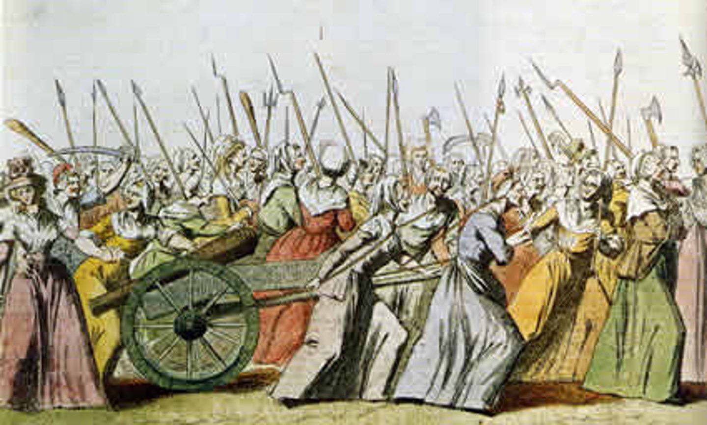 <p>A large group of French women walked to the King's palace to plead for better conditions and bread for their starving children. It ended with the King being brought back to Paris as a virtual prisoner.</p>