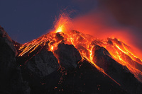 <p>volcano (n)</p><p><span>/vɒlˈkeɪ.nəʊ/</span></p>