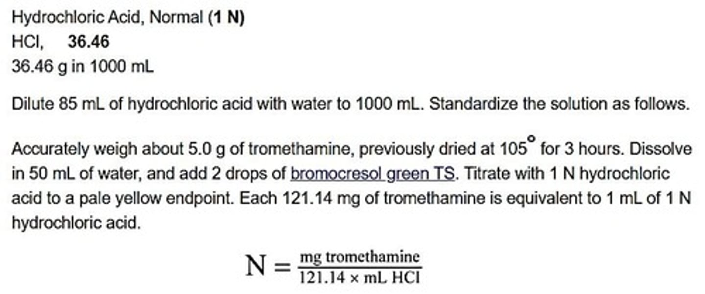 <p>Strong acid commonly used in titrations.</p>