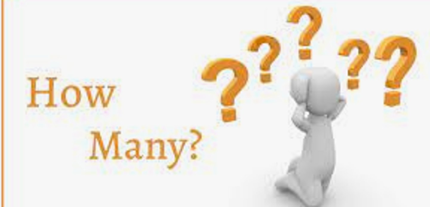 <p>how many things how many objects</p>