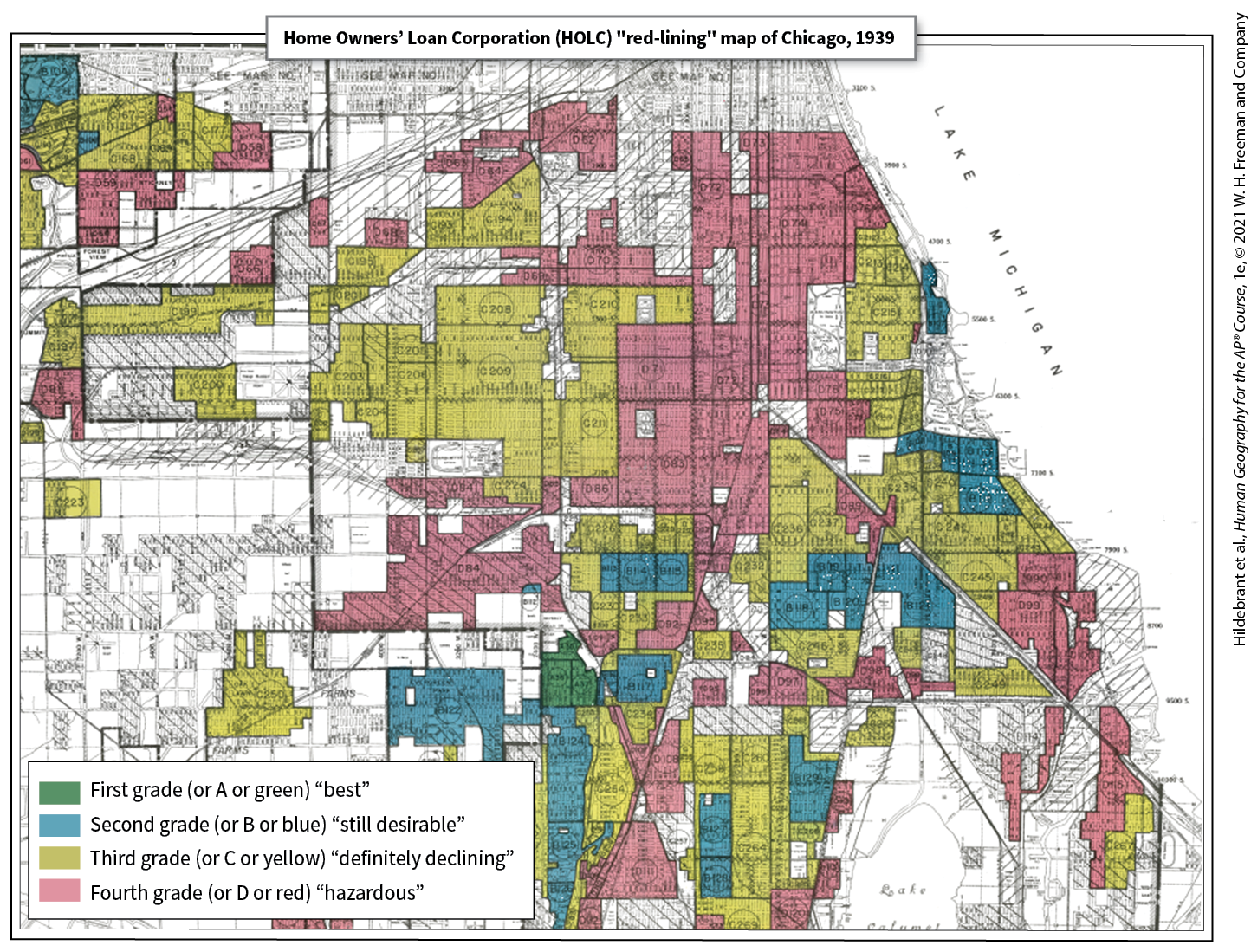 <p>1939 Federal Housing Administration map of Chicago*</p>