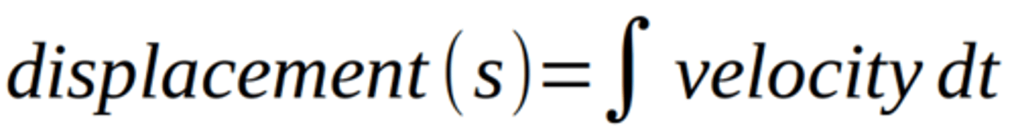 <p>integral of velocity</p>