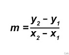 <p>m = (y₂ - y₁) / (x₂ - x₁)</p>