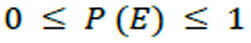 The probability, P, of any event or state of nature occurring lies between greater than or equal to 0 or 0% and less than or equal to 1 or 100%. That is: