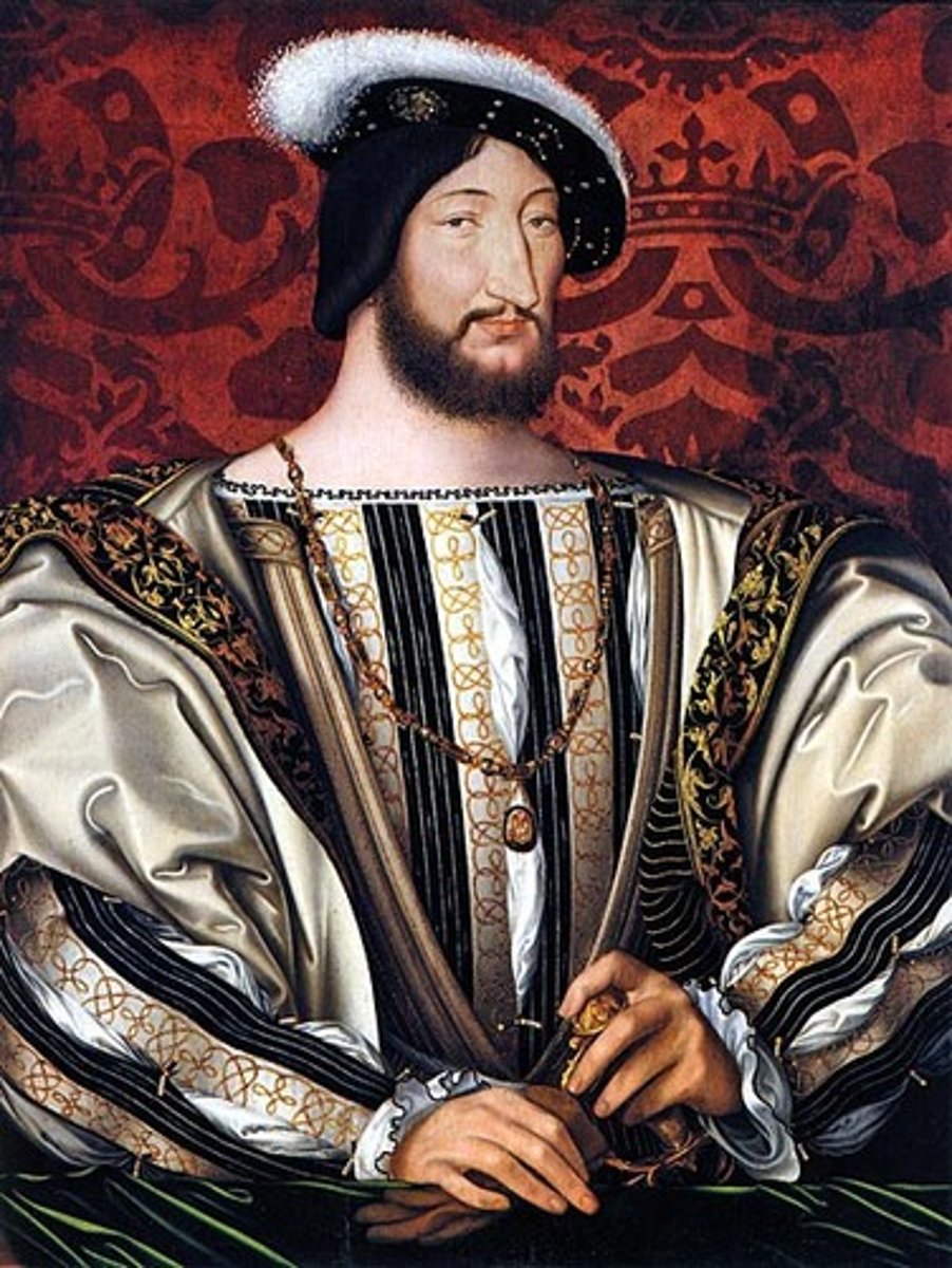 <p>a. King<br>b. France<br>c. This king was a patron of the arts during the North Renaissance and sent explorers to the Americas to colonize Quebec. He was known for controversially forming an alliance with the Ottomans to undercut the Hapsburgs.</p>