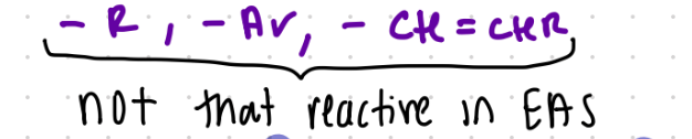 <p>can only donate electrons by inductive effect</p>