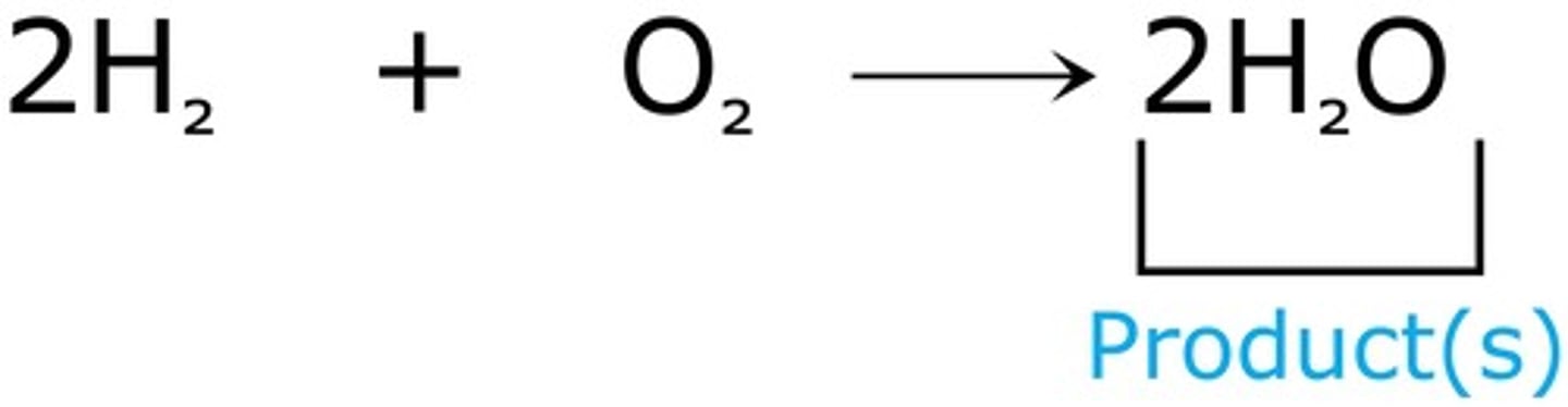 <p>the substances that are formed by the chemical change during a reaction</p>