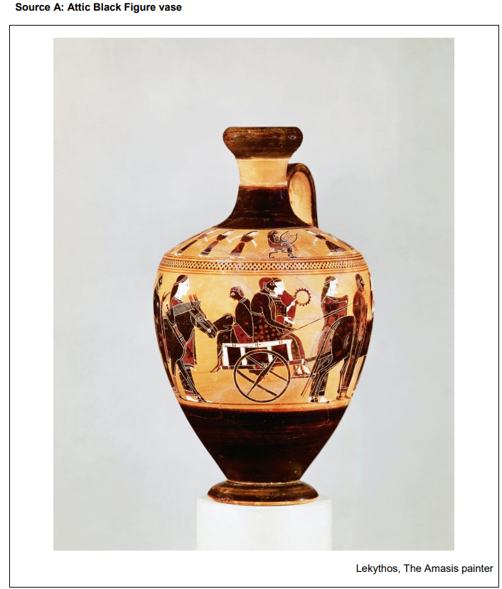 <p>What event is shown on this Greek vase?</p>