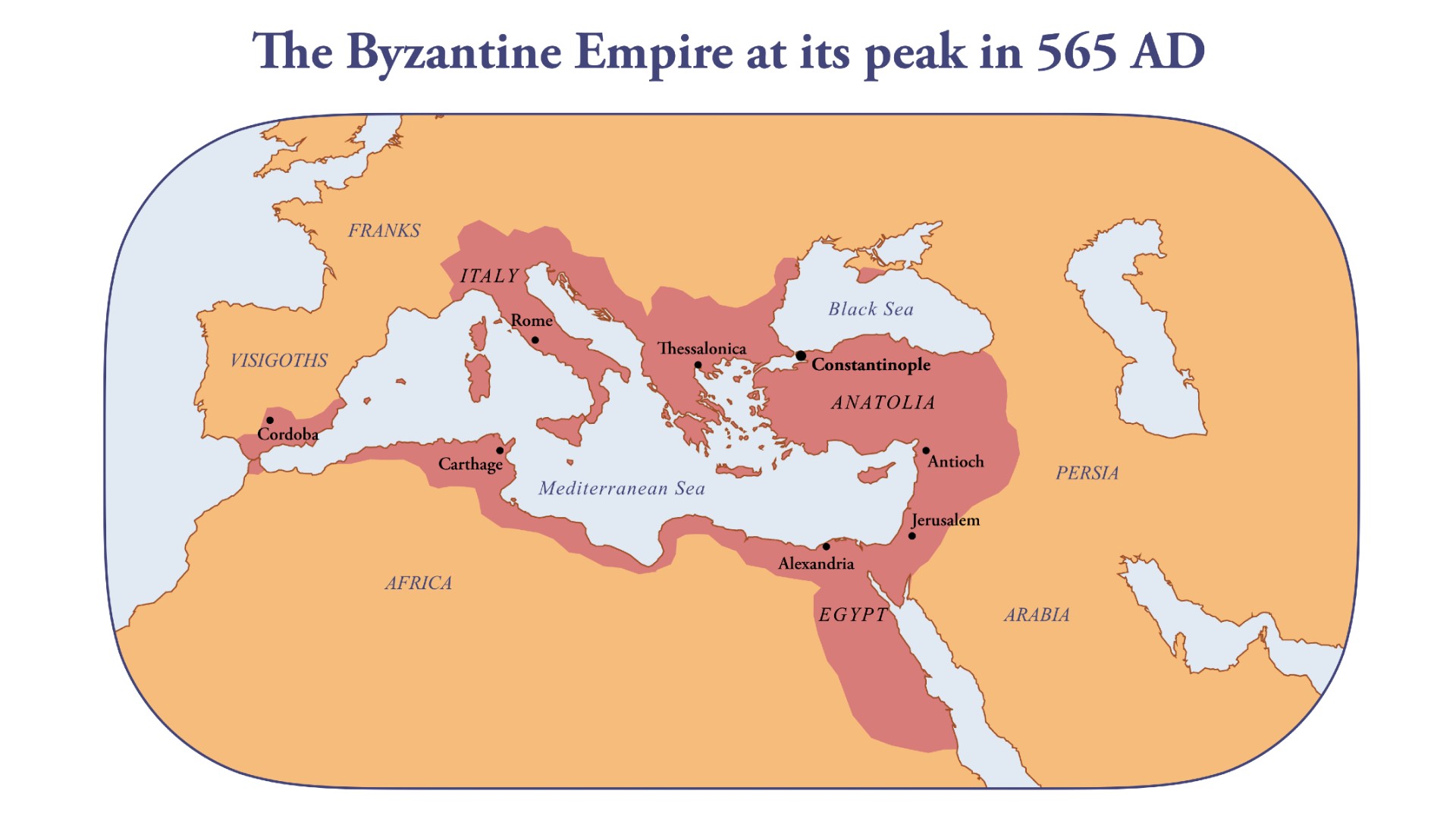 <p>Also known as Byzantium, the Eastern continuation of the Roman Empire after its division in 395, standing with Constantinople as its capital. It reigned as the most sophisticated and powerful Christian empire and civilization, entering a terminal decline in 1200, until Constantinople was overrun by the Ottoman Empire.</p>