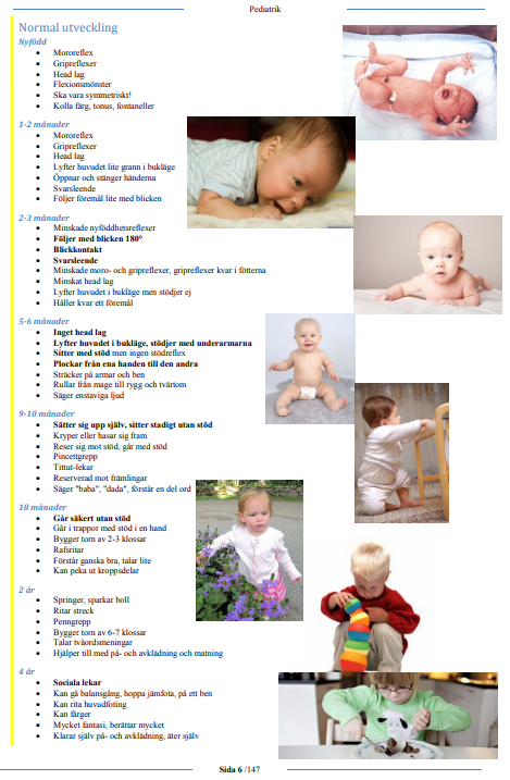 <ul><li><p>Vid 6-månaderskontroll bedöms barnets psykomotoriska, motoriska och språkliga utveckling.</p></li><li><p>Förväntade färdigheter: jollra med vokaler, greppa föremål, ta stöd på fötter och sitta med stöd.</p></li></ul><p></p>