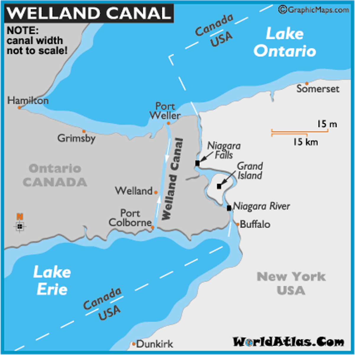 <p>Connects all the Great Lakes with the Atlantic Ocean; part of the St. Lawrence Seaway</p>