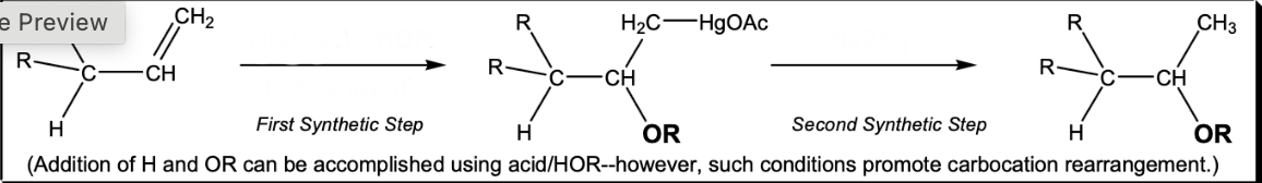 <p>Addition of H and OR without rearrangement</p>