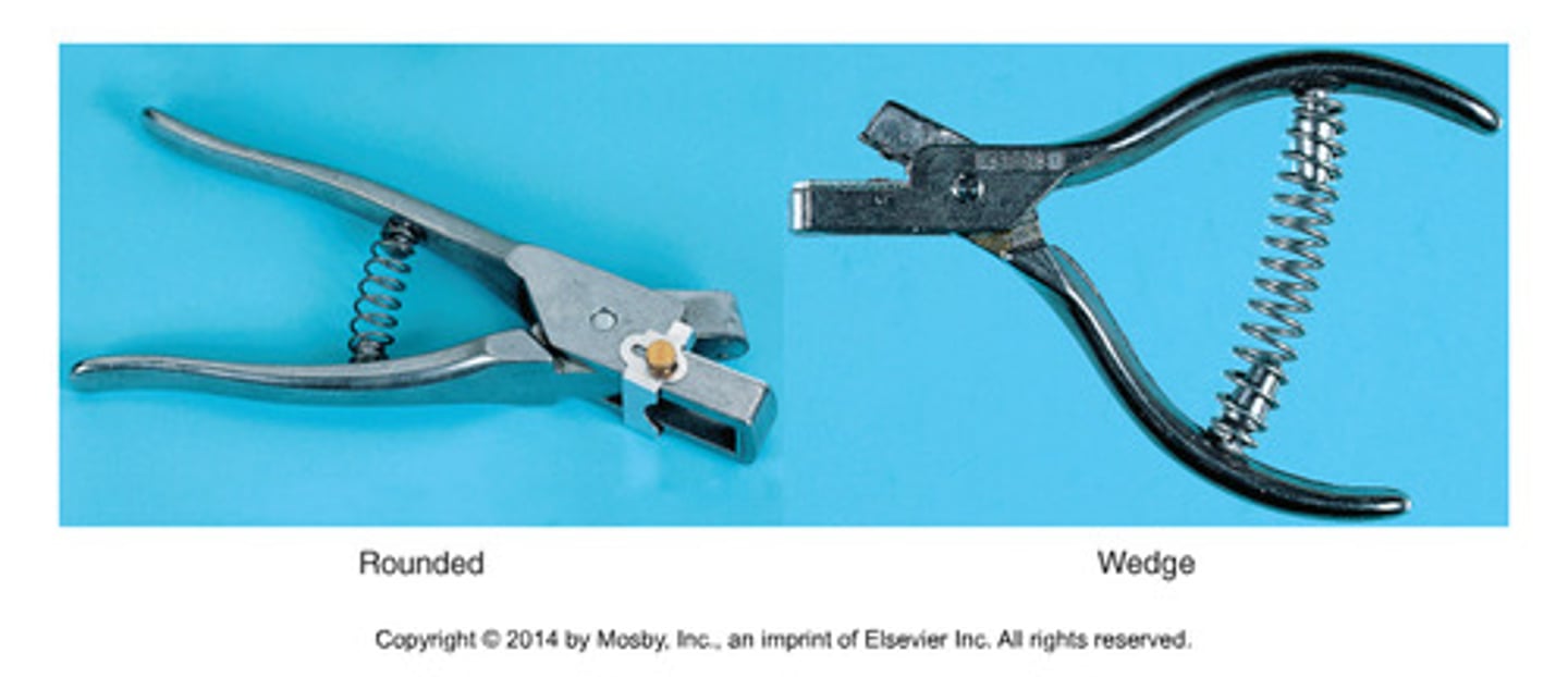 <p>to make a permanent identifying marks in the ears of pigs, goats, and sheep</p>
